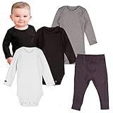 Kit Body Bebe Manga Longa E Calça Unissex Minimalista Cores Básicas 2 Anos 18 A 24 Meses