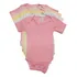 Kit Body Bebê Menina Manga Curta 100% Algodão 6 Unidades