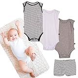 Kit Body Bebê Regata Algodão Short Unissex Conforto Estilo 4 Peças 24 Meses 