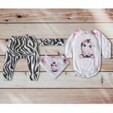 Kit Body Bebê Zebra Luxo Manga