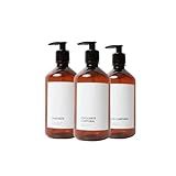 Kit Body Care Frasco Âmbar Plástico 500ml Sabonete Esfoliante Corporal Óleo Corporal Banheiro Nicho Retrô 