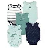 Kit Body Carter-s 5 Peças Regata Tartarugas Azul Bebê Menino -18M-