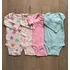 Kit Body Carter's Bebê Manga Longa Algodão Floral 4pçs