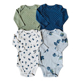 Kit Body Carters Bebê 4 Peças Manga Longa Menina Original