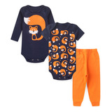 Kit Body Curto Longo E Mijao 3 Peças Bebê Infantil