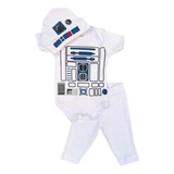 Kit Body E Calça Bebê Temático Fantasia Robô R2 d2 Star Wars