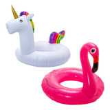 Kit Boias Infláveis Gigantes Unicórnio E Flamingo