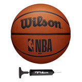 Kit Bola Basquete Oficial Nba Wilson Drv Laranja 7 Bomba