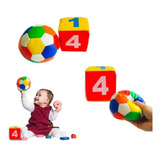 Kit Bola Dado Grande Chocalho Bebê Interativo Educativo
