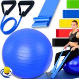 Kit Bola De Pilates Elástico Treino Faixa Elástica Mini Band