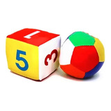 Kit Bola E Dado Brinquedo Infantil Bebê Com Chocalho C 2