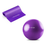 Kit Bola Ginástica 65cm Faixa Elástica Moderada Nota Fiscal