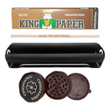 Kit Bolador Dichavador Seda Enrolador De Metal 110mm Pilão