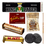 Kit Bolador Enrolador Dichavador Filtro Piteira Seda Pilão