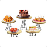 Kit Boleira Bandejas Decoração Festa Expositor Doces 5 Peças