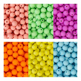 Kit Bolinhas Miçangas Leitosas Multicolor 600 Peças 8mm