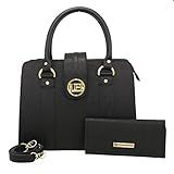 KIT BOLSA C DIVISÓRIA E ALÇA TRANSVERSAL E CARTEIRA FEMININA MEGA PROMOCAO PRETO 