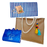 Kit Bolsa De Praia Feminina Grande Esteira De Praia Grande
