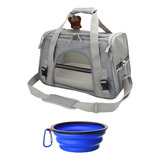 Kit Bolsa E Comedouro Pet Cães Gatos Viagem Passeio