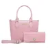 Kit Bolsa Feminina + Carteira Linda Em Willibags Cor Rosa Desenho Do Tecido Liso