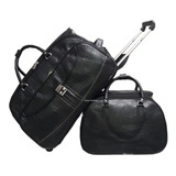 Kit Bolsa Feminina E Mala Grande Viagem C Rodinhas Importada