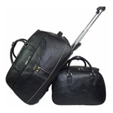 Kit Bolsa Feminina E Mala Grande Viagem C Rodinhas Importada
