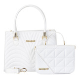 Kit Bolsa Feminina Transversal Ombro Bolsa Pequena Lateral Cor Branco