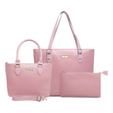 Kit Bolsa Grande Bau Carteira Feminina Oferta Linda 