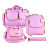 Kit Bolsa Maternidade Com Mochila Menina menino Cor Rosa claro
