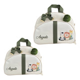 Kit Bolsa Maternidade Safari Personalizada Com Nome Do Bebê