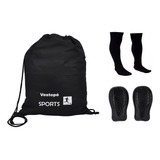 Kit Bolsa Mochila Porta Chuteira Futebol Meiao Caneleira A6
