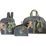 Kit Bolsa Personalizada Maternidade Safari Para Bebê
