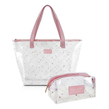 Kit Bolsa Shopper Transparente Glow Jacki Design Necessaire
