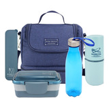 Kit Bolsa Térmica 2 Andares Marmita Garrafa Porta Talher