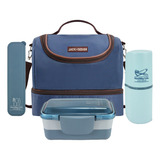 Kit Bolsa Térmica 2 Andares Marmita Garrafa Porta Talher