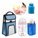 Kit Bolsa Térmica Com Mamadeira 330ml E Aquecedor Mamadeira