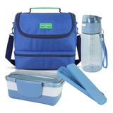 Kit Bolsa Térmica Lancheira Marmita Garrafa Porta Talher Fit