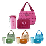 Kit Bolsa Térmica Marmita 4 Pç Fitnes Escola Viagem Trabalho