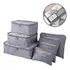 Kit Bolsas De Armazenamento Organizador Para Viagem 6 Pçs Cor Cinza