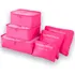 Kit Bolsas De Armazenamento Organizador Para Viagem 6 Pçs Cor Pink