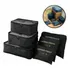 Kit Bolsas De Armazenamento Organizador Para Viagem 6 Pçs Cor Preto