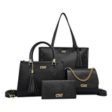 Kit Bolsas Feminina Sacola Transversal Tira Colo Carteira