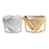 Kit Bolsas Femininas Metalizadas Coração E Triangulo 