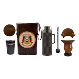 Kit Bomba Chimarrao Mateira Cuia Garrafa Térmica 8peças 1l