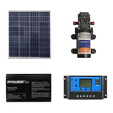 Kit Bomba D água Solar Com Painel Bateria E Controlador