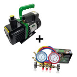 Kit Bomba De Vácuo 5 Cfm Duplo Bivolt Manifold R12 r22 134 110v 220v