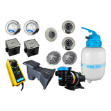 Kit Bomba Filtro Piscina 1 2cv Fm 40 Led Sodramar Completa