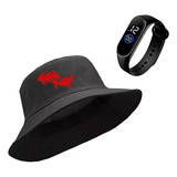 Kit Boné Chapéu Bucket Hat Fatal Fury Fight Game Relogio