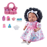 Kit Boneca Angelina Negra