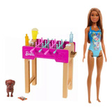 Kit Boneca Barbie Morena Praia + Mesa De Pebolim Originais